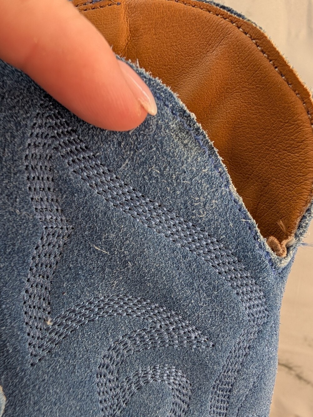 Dingo Out West Blue Suede Snip Toe Women's Cowboy Cowgirl Boots Size 9 Western - Picture 8 of 15